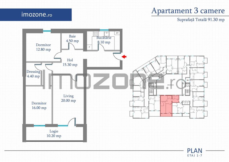 Trei camere, discount luna septembrie: -10% din valoarea avansului